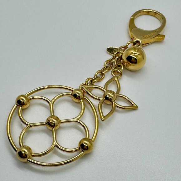 Louis Vuitton Bloomy Gold Brass Bag Charm Key Ring - Picture 2 of 6